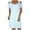 Light Blue, variant on GERsome Women's Round Neck Cold Shoulder Sleeveless Tanks Dress Summer Solid Color Short Sleeve Casual T Shirt Swing Dress Summer Beach Sundress