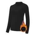 thumbnail image 7 of Vinsonshop Womens Turtleneck Shirts Long Sleeve Fitted Thermal Mock Neck Soft Base Layer Tops Underwear Stretchy Fit Soft Undershirts Fashion Winter Clothes Black L, 7 of 7