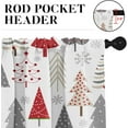 thumbnail image 5 of Christmas Trees Kitchen Curtains Red Doodle Holly Window Curtains Valance and Tier Set 36 Inch Rod Pocket Short Tier Curtain for Room Kitchen Decor, 5 of 6