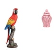 thumbnail image 1 of Estatua de cerámica de loro, tarro de jengibre, , artesanía decorativa, recuerdo, vacaciones, jardín, hogar, dormitorio, porche, almacenamien, 1 of 8