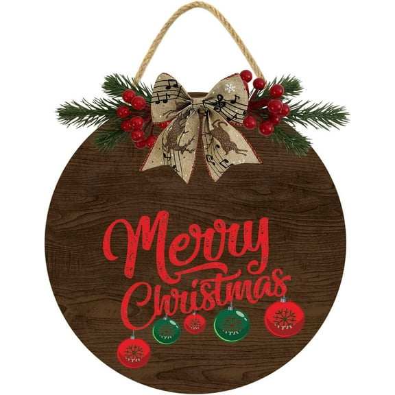 Eveokoki 11" Merry Xmas Sign,Christmas Front Porch Door Decorations,Outdoor Xmas Decor, Christmas Sign for City, Country Clearance Wall Hanging Outside