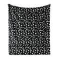 thumbnail image 1 of Black and White Soft Flannel Fleece Blanket, Monochrome Silhouettes of Dragonflies and Romantic Tulip Bloom Bouquet, Cozy Plush for Indoor and Outdoor Use, 70" x 90", Black and White, by Ambesonne, 1 of 6