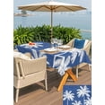 thumbnail image 5 of Outdoor Tablecloth with Umbrella Hole for Patio/Picnic/Party/Camping, Navy Blue Palm Trees Waterproof Table Cloth Rectangle Table Cover Washable, Farmhouse Tropical Summer Beach (54"x 80"), 5 of 9
