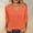 Orange, variant on V Neck T Shirts Liweisiy For Womens Summer Elbow Sleeve Solid Color Relaxed Fit Shirts Solid Color Loose Trendy Classic Tops Black XL