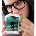thumbnail image 2 of 3dRose, Florida, Crystal River. Florida Manatees - US10 RJA0014 - Rebecca Jackrel, 15oz Two-Tone Green Mug, 2 of 7