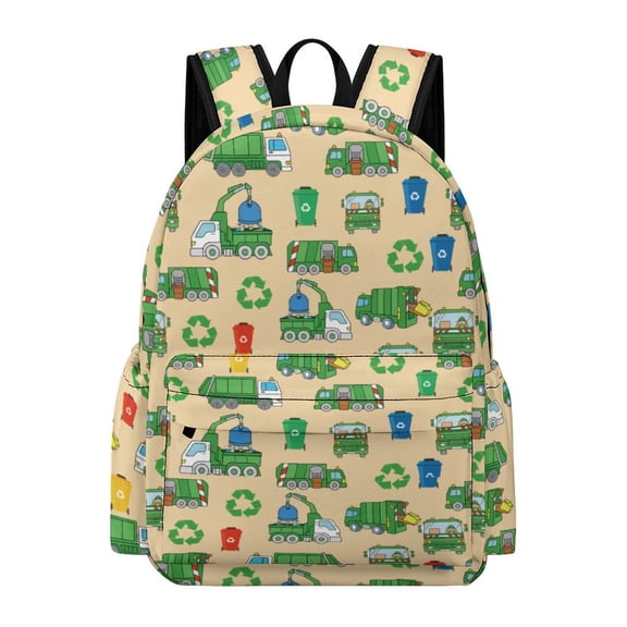 Garbagetrucks Backpack 17 Inch Cartoon Garbagetrucks Backpack Large Capacity Daily Commuter