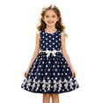 thumbnail image 5 of MEZZALL Girls Summer Dress With Polka Dots Bow Print Sleeveless Party Dress Casual Play Versatile Dresses, 5 of 9