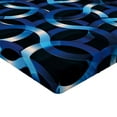 thumbnail image 2 of Ambesonne Dark Blue Fitted Sheet, Curvy Modern Shapes, Full Size, Blue Dark Blue White, 2 of 3