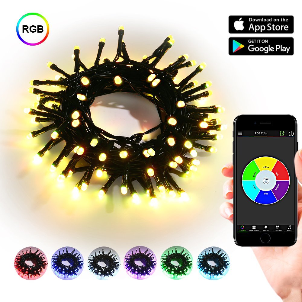 Brizled Bluetooth LED Christmas Lights, 33ft 100 LED Mini string lights