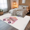 thumbnail image 5 of 5x7 Area Rugs, Hello Summer Non-Skid Rubber Backing Large Rectangle Rugs - Living Room Bedroom Home Office, Pink Ice Cream Truck Watercolor Indoor Floor Mat Carpets Washable Rug, 5 of 9