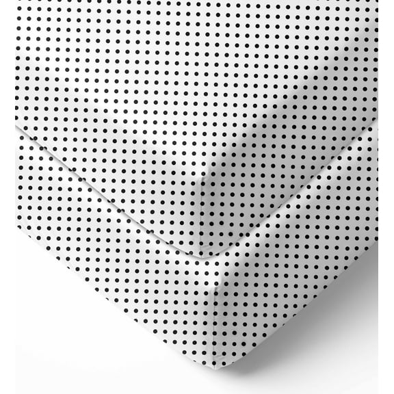 Bacati - Pin Dots Fitted Crib Sheet 100% Cotton Percale,  Available in Multiple Colors