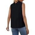 thumbnail image 4 of CAIXIA Sleeveless Button Down Shirts for Women Collared Shirt Stretch Button Tank Top Work Casual Blouse Top,Black, 4 of 8