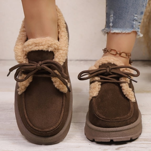 Willtoo Women's Winter Faux Fur-Lined Slip-On Loafers Plush Shearling Lining for Cold-Weather Warmth