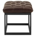 thumbnail image 3 of Modway Cherish Antique Button Tufted Faux Leather Ottoman in Brown, 3 of 5