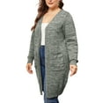 thumbnail image 4 of Agnes Orinda Plus Size Cardigan for Women Long Sleeve Open Front Knit Pockets Coat, 4 of 5