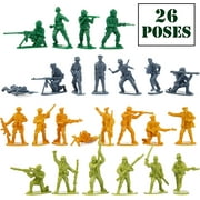 Army Men Action Figures -soldiers of WWII- Big Bucket of Army Soldiers - Over 200 Piece Set