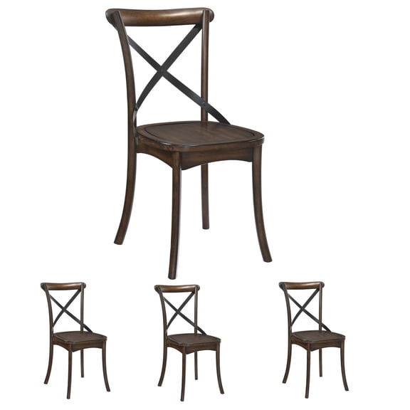Set of 4 Modern Dining Chairs, Wood Dining Room Chairs, Dinner Chair, Stylish Kitchen Chairs with Back and Wood Legs (Oak)