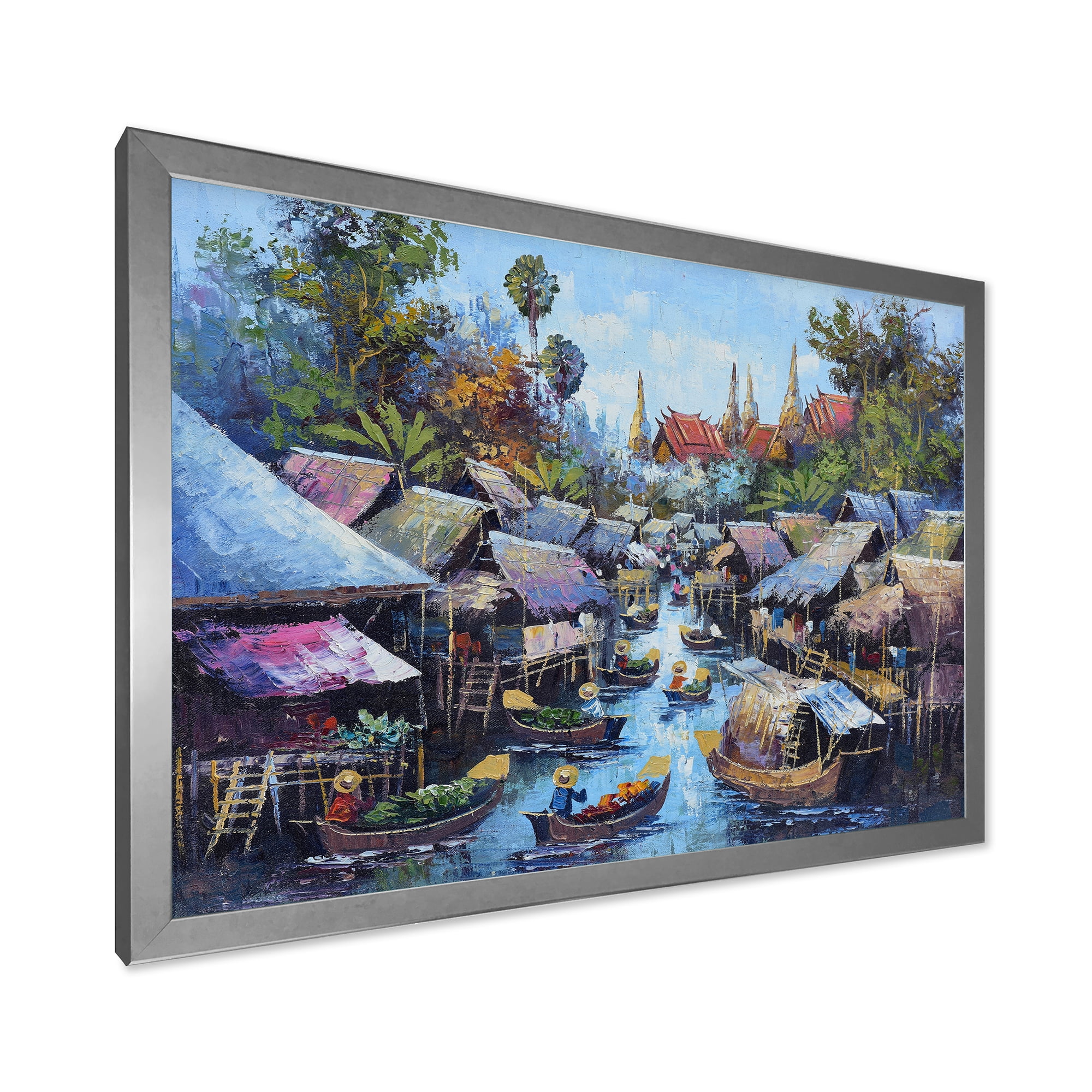 Designart 'Ancient Waterside Life I' Traditional Framed Art Print