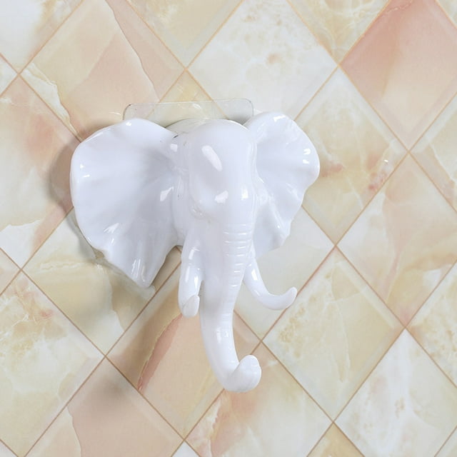 PVCS Crochet Adhésif Mural Tête d'Éléphant Porte-Clés Support Collant pour Cuisine