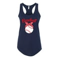 thumbnail image 2 of Wild Bobby, Cute Baseball Mom Ribbon Gift, Mother's Day, Women Racerback Tank Top, Navy, Small, 2 of 3