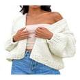 thumbnail image 3 of Femmes Oversize Manches Longues avant Cardigan Chunky Tricot Outwear, 3 of 7