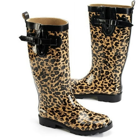 Women's Leopard Rain Boots