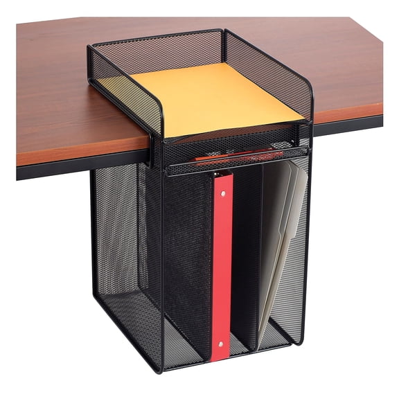 Safco Onyx Vertical Hanging Desk Organizer in Black