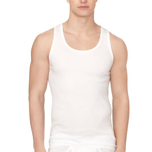Calvin Klein Men's Cotton Classics Rib Tanks Top -3 Pack, White, Small -  