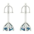 thumbnail image 4 of 14K Solid Gold Screw Back Stud Earrings for Women | 2 cttw Round Cut Blue Moissanite | White Gold, 4 of 5
