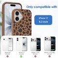 thumbnail image 2 of Compatible with iPhone 17 Case Cute Leopard Cheetah Phone Case for Women Girls Men Aesthetic, Dual-Layer Protection Shockproof Cover for 17 6.3 Inch, Brown Leopard, 2 of 5