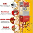 thumbnail image 3 of 20 oz Commercial Popcorn Machine Cart - Classic Red Movie Theater Style Popcorn Maker with Storage Stand and Wheels for Home, Parties and Concession Stands, 3 of 9