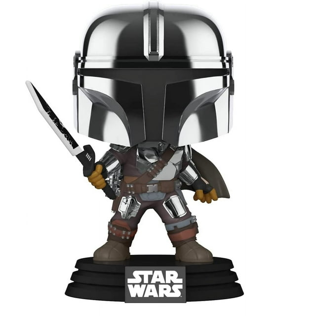 Funko Star Wars Mandalorian with Darksaber (Chrome & Glow in The Dark), Exclusive