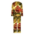 thumbnail image 5 of ZhiZhuang Christmas Womens Plus Size Pajamas,Women's Christmas Printed Casual Top Pants Pajama Set Cozy Long Sleeve PJ Set for Winter Sleepwear, 5 of 6