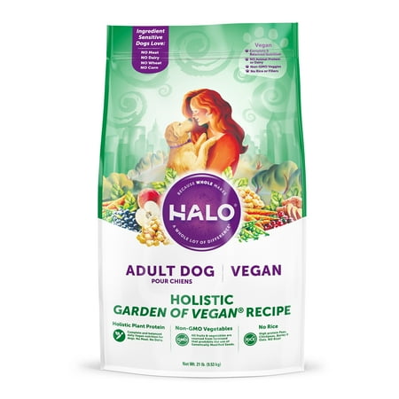 Halo Vegan Dry Dog Food, Garden of Vegan Recipe, 21-Pound (Best Vegan Dog Food)