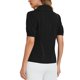 thumbnail image 3 of INSPIRAR CHIC Camisa de Cuello para Mujeres con Botones y Mangas Cortas para Trabajar en Negro, 3 of 5