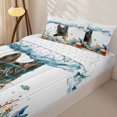 thumbnail image 3 of Homewish Cute German Shepherd Zipper Twin Comforter Sets with Fitted Sheet and 2 Pillowcases,Jellyfish Seaweed Seashell Zipper Bedding Set,Ocean Splash Wave Decor,Reversible,4pcs, 3 of 8