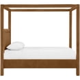 thumbnail image 2 of Bowery Hill Contemporary Saddle Velvet Upholstered Full Canopy Bed, 2 of 11