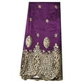 thumbnail image 4 of YQOINFKS George Fabric African Lace Fabric 5 Yards Lace Embroidery Sequin Lace Wedding Bridal Women Drees Purple, 4 of 5