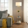 thumbnail image 2 of Rosen Garden LT7031 Floor Lamp with Round Shelves -  Gold, 2 of 5