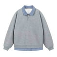 thumbnail image 2 of pstuiky camisetas de manga larga para hombre, Blusa deportiva unisex de dos piezas, holgada, de color liso, con botones, manga larga y cuello vuelto Tops casuales para hombres xxl, 2 of 5