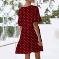 thumbnail image 5 of Women Casual Summer Dresses Dress Sweet Cute V-Neck Dress Pocket Short Sleevele Ruffle Dress, 5 of 8