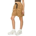 thumbnail image 2 of Cali1850 Women's Low Rise Waist Relaxed Fit Bermuda Long Cargo Utility Shorts with 9 pockets, Elastic Waistband with Belt, 2 of 7