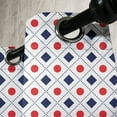 thumbnail image 3 of Ambesonne Abstract Grommet Curtain, Nautical Circles Squares, 50" x 120", Navy Blue White Red, 3 of 6