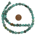 thumbnail image 2 of The Bead Chest Dark Aqua Turquoise Nugget Beads (7-8mm), 2 of 3