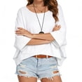 thumbnail image 2 of AnuYalue Womens Tshirts 3/4 Sleeve Drop Shoulder Crew Neck Tops Loose Fit Summer Casual Basic Tee Shirts, 2 of 5