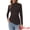 Coffee, variant on Women's Pleated Mock Neck Long Sleeves Cozy Fitted Top XL Coffee