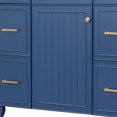 thumbnail image 4 of 36 Inch Storage Bathroom Vanity with Soft Closing Door and Drawers, Modern Freestanding Bathroom Cabinet with Solid Wood Frame, Dressing Cabinet for Bathroom, Cabinet Only, Navy Blue, 4 of 9