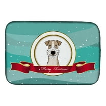 Caroline's Treasures Wire Haired Fox Terrier Merry Christmas Dish Drying Mat