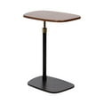 thumbnail image 4 of Kate and Laurel Adamas Transitional Adjustable-Height C-Table, 16 x 22 x 28, Walnut Brown and Black, Modern Rounded Indoor Metal C-Shaped End Table with Organic Shape for Use as Overbed Table, 4 of 9