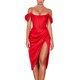 thumbnail image 1 of Txlixc Vestido de fiesta de color sólido para mujeres, vestido midi de cintura alta sin tirantes Txlixc  moda, 1 of 8
